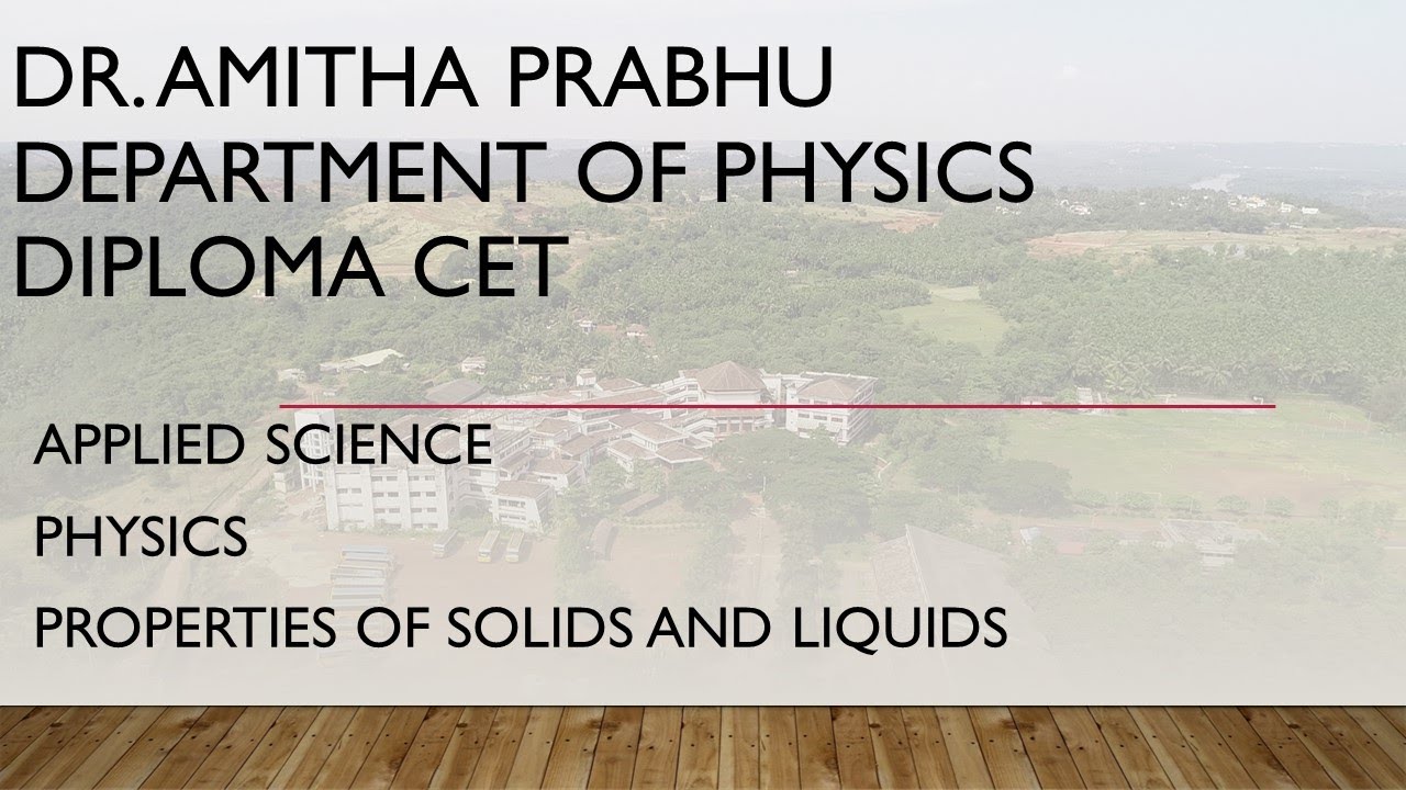 DCET Applied Science Physics properties of solids and liquids