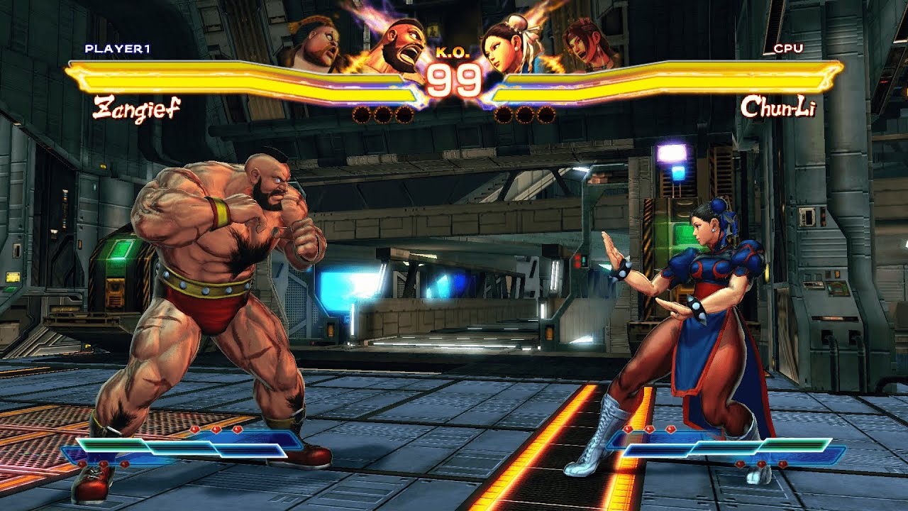 Zangief & Rufus vs Chun-Li & Julia (Hardest AI) - Street Fighter X Tekken.