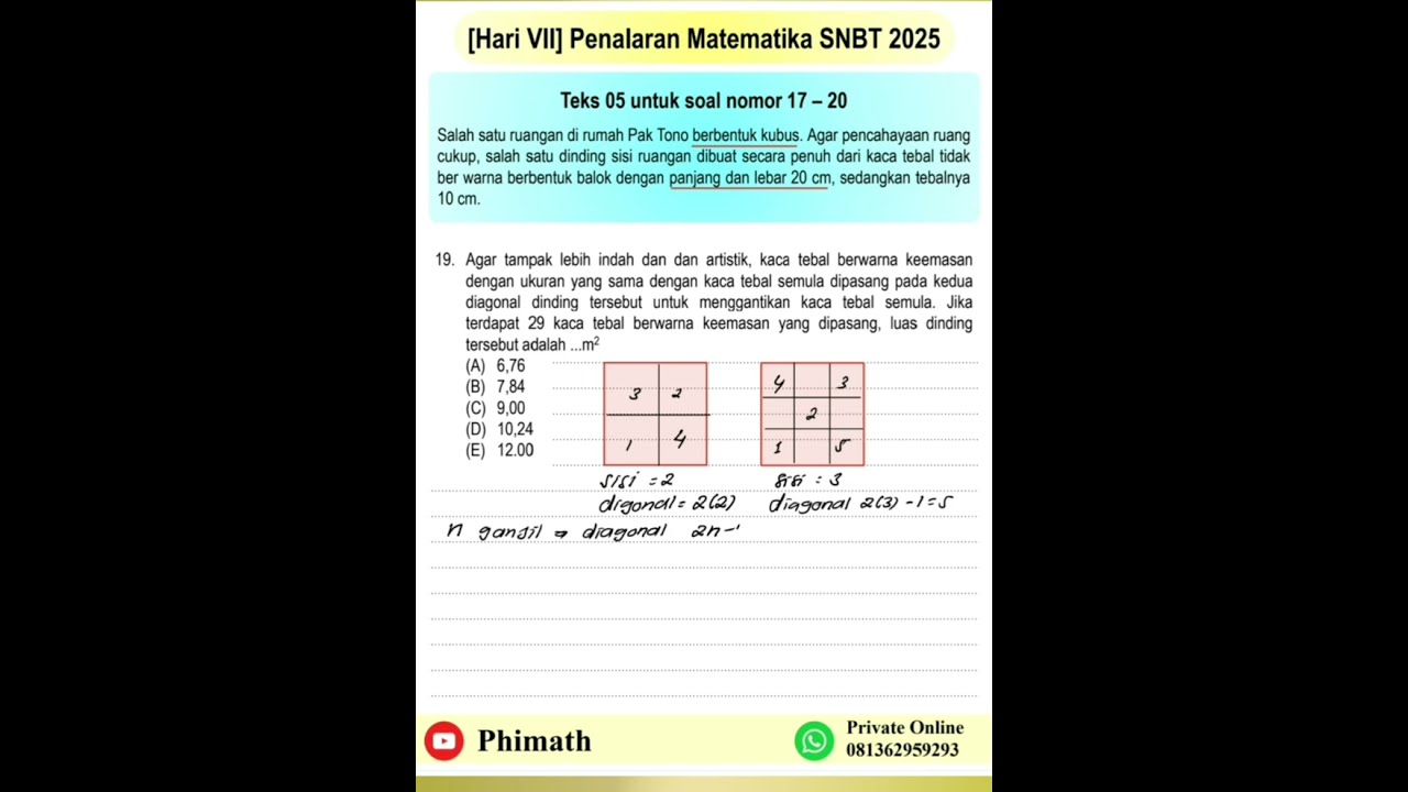 19 Naskah Asli Penalaran Matematika UTBK 2025 Hari VII [PM Day 7]
