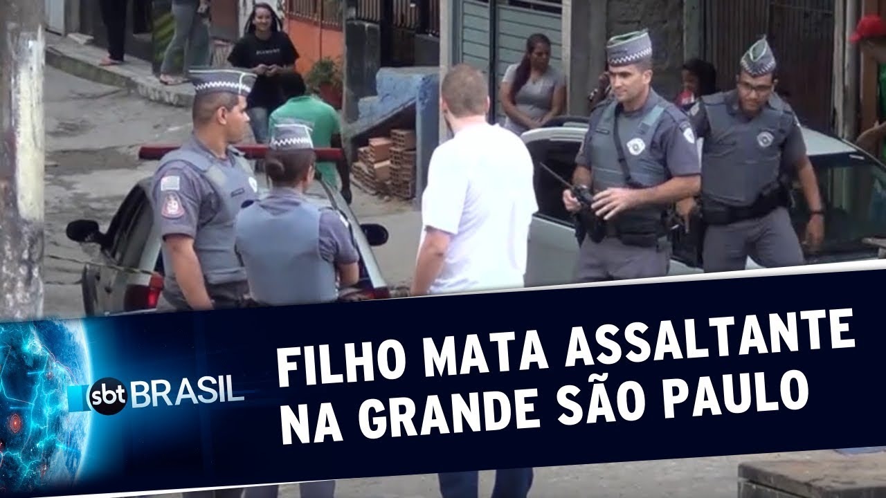 Filho mata assaltante para tentar salvar a vida do pai na Grande SP | SBT Brasil (24/10/19)