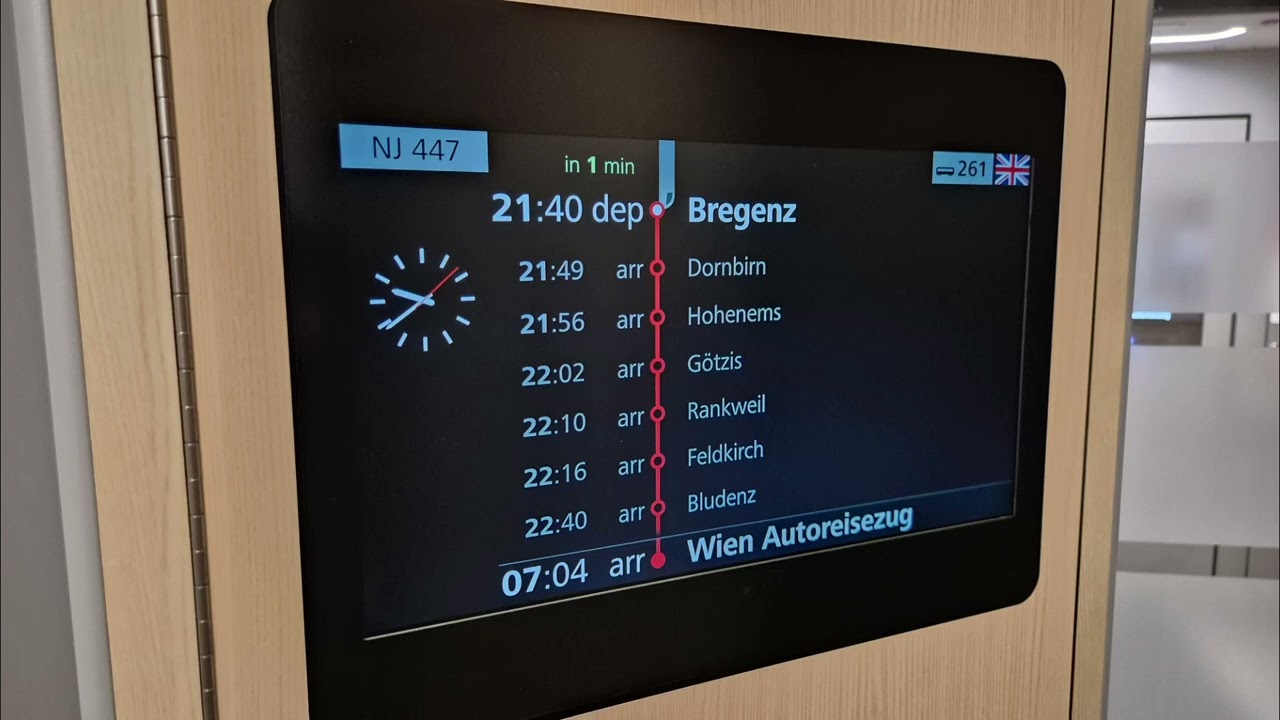 ÖBB Nightjet Begrüssung nach Wien Autoreisezug