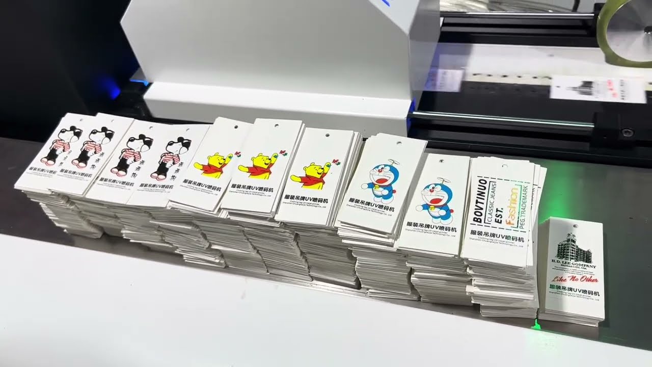 High speed color clothing hang tag uv digital printing machine