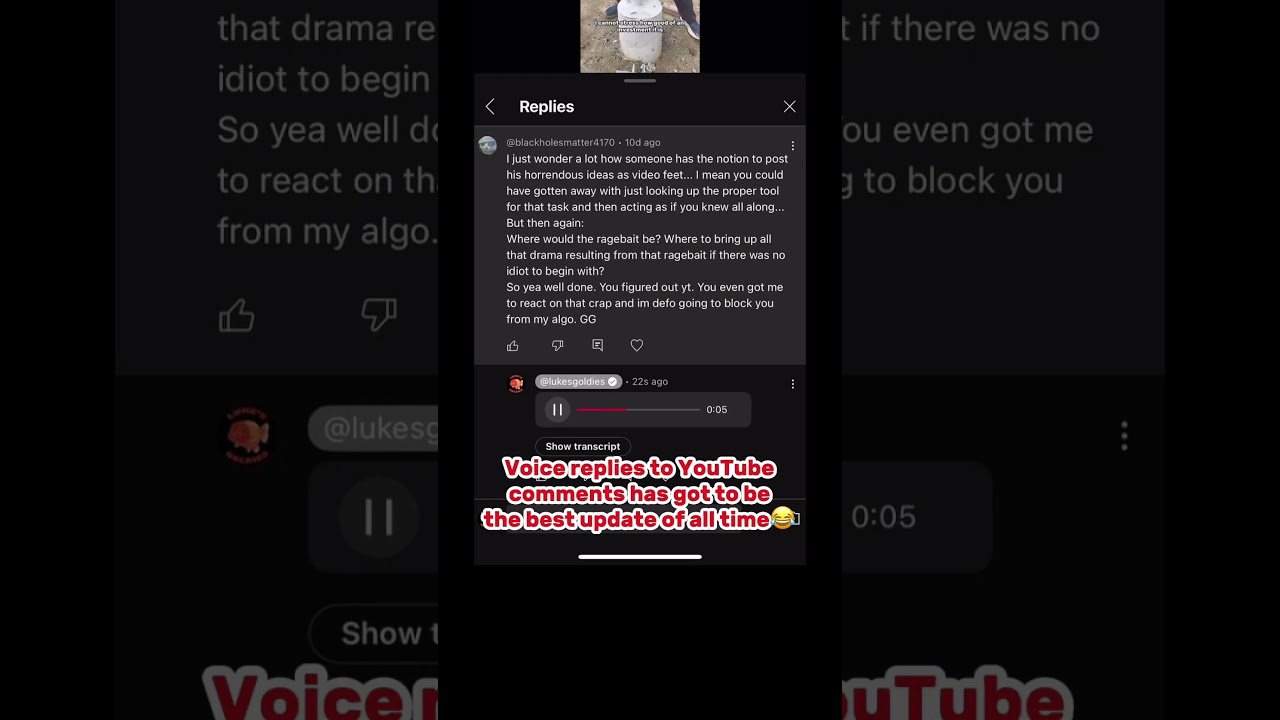 YouTube has VOICE REPLIES to comments now!