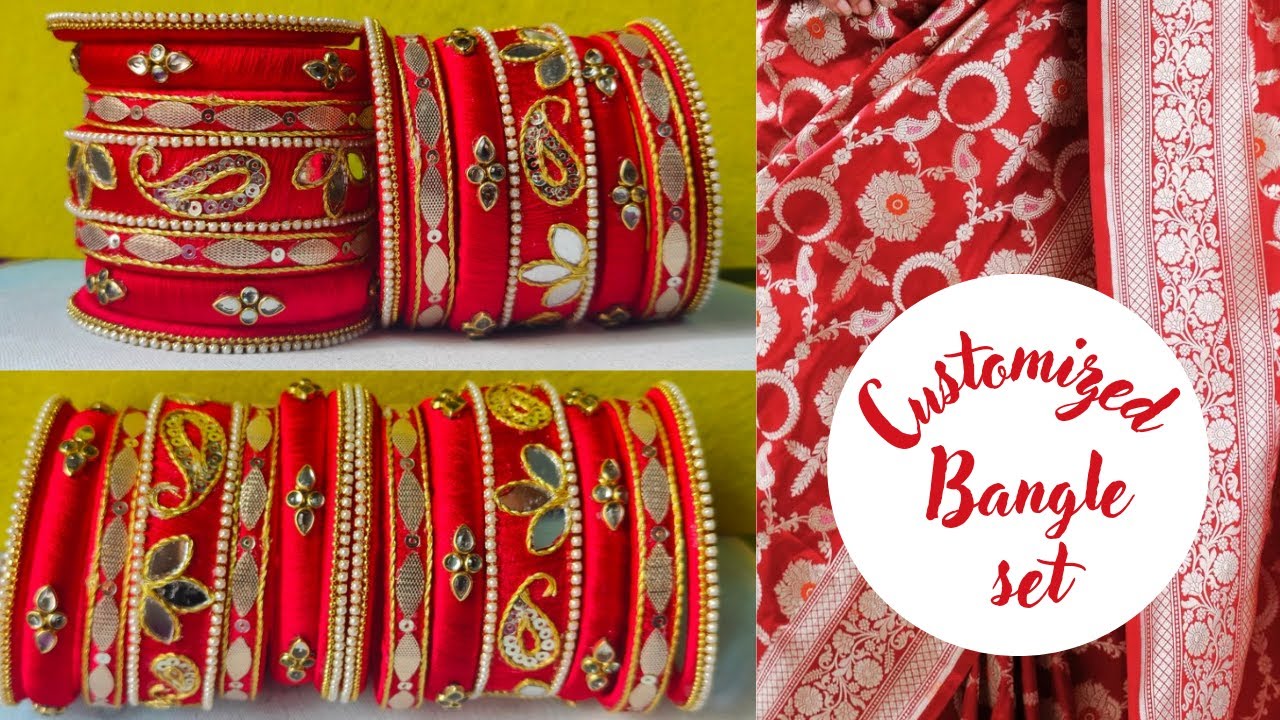 Customized handmade bangle set | thread bangles | customized bridal bangles set | Redchuda #bangle