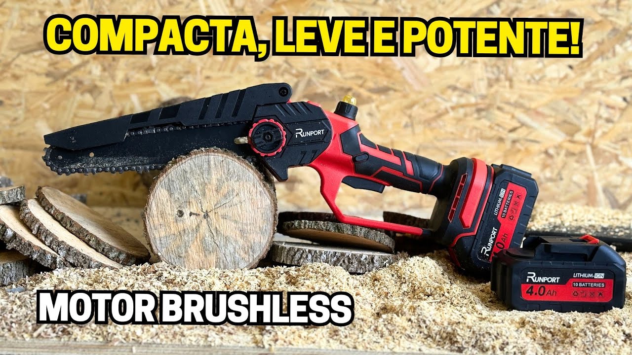 Lançamento! Mini Motosserra elétrica portátil a bateria 8 polegadas RUNPORT! Não esperava por isso!