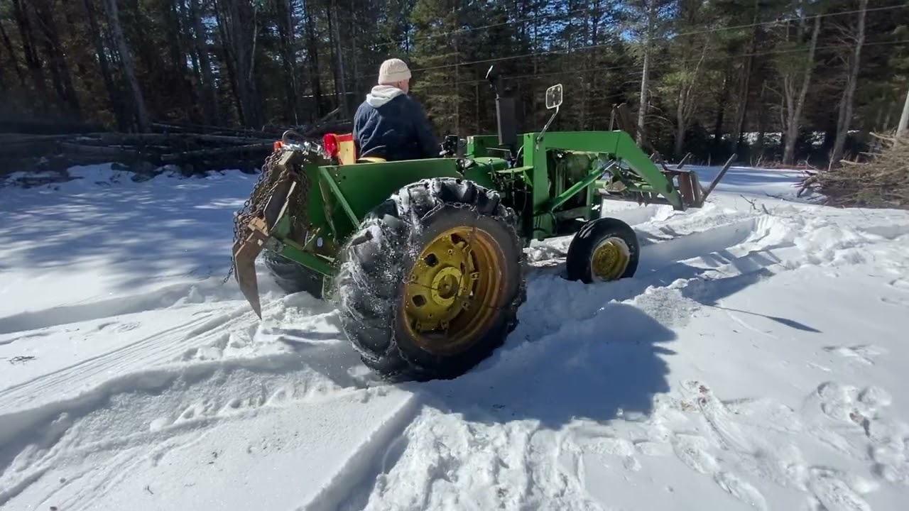 We Got Here - Now We Can&rsquo;t Get Out!   Old Tractor Stuck In Snow - John Deere