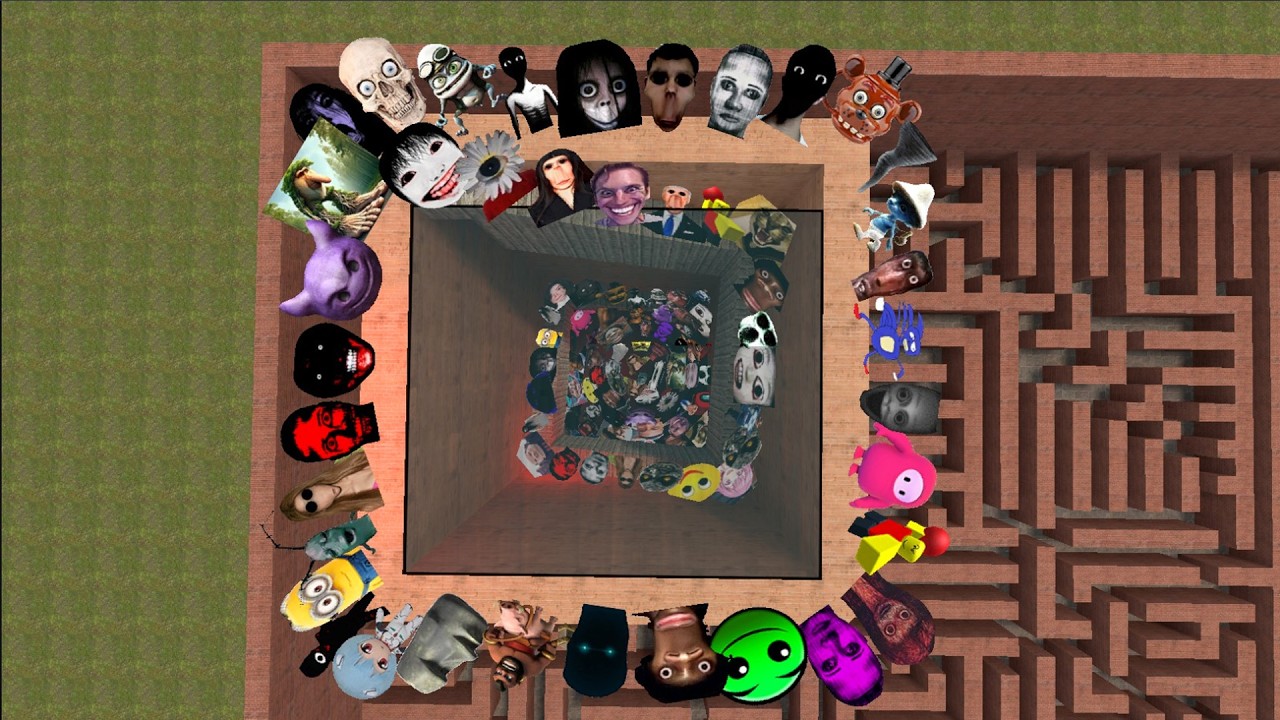 AUUGHH OBUNGA BIG ANGRY MUNCI SKIBIDI TOILET AND UNLIMITED NEXTBOTS IN BIGMAZE