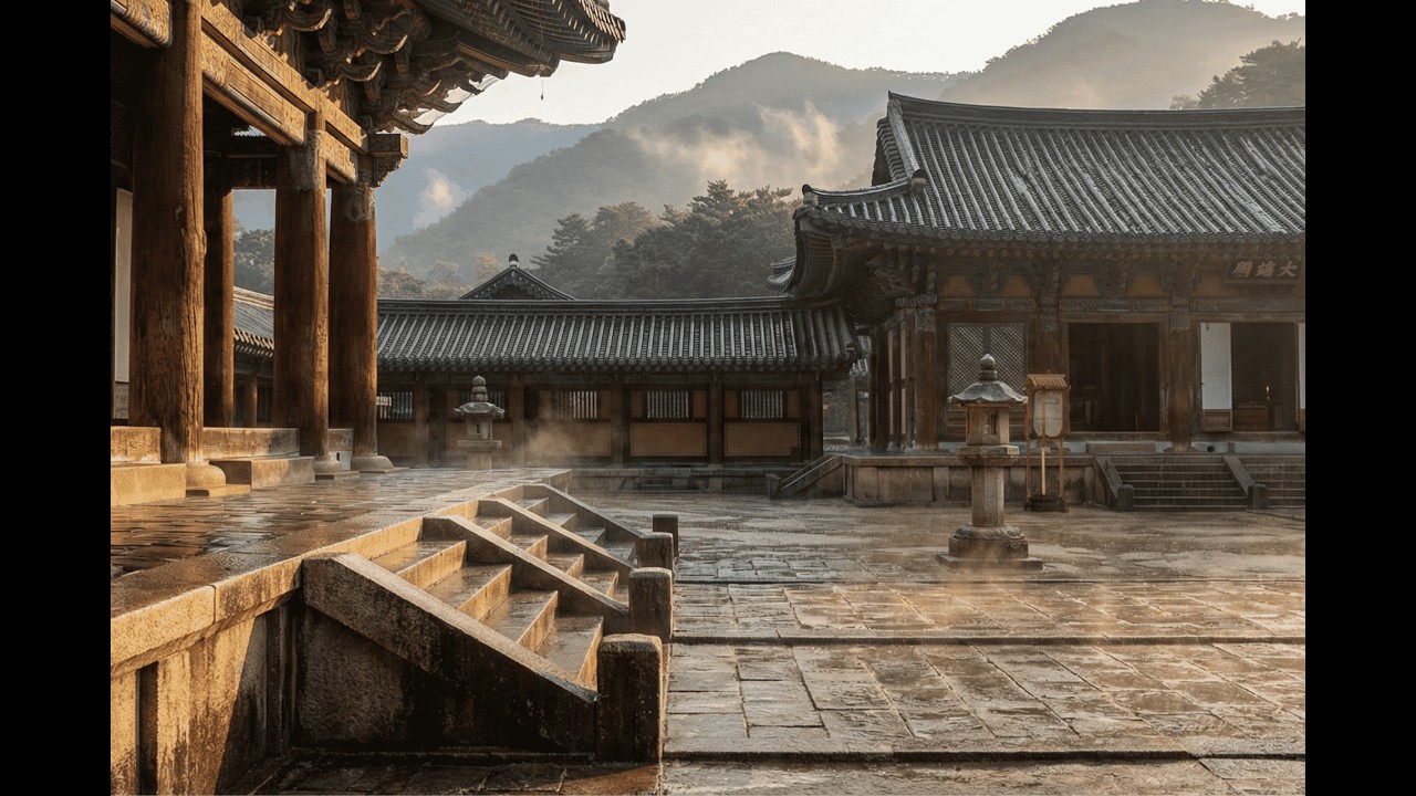 POV: You’re Meditating at an Ancient Korean Temple at Sunrise Traditional Korean Music Calming