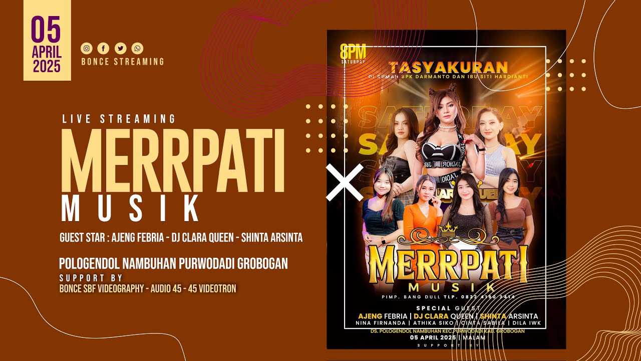 ⭕LIVE MERRPATI MUSIK GUEST STAR DJ CLARA QUEEN AJENG FEBRIA SHINTA ARSINTA - NAMBUHAN PURWODADI