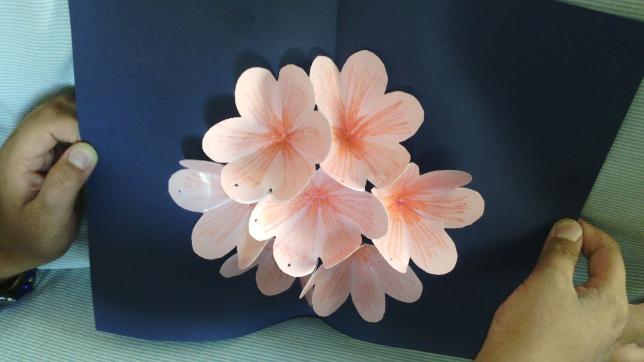 Pop up card | Pop up Flower card Tutorial - Handmade