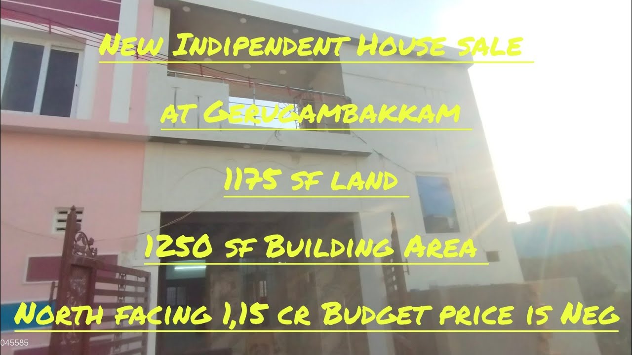 New Indipendent House sale at Gerugambakkam | 1.15 cr Budget | 1175 sf land | North facing 