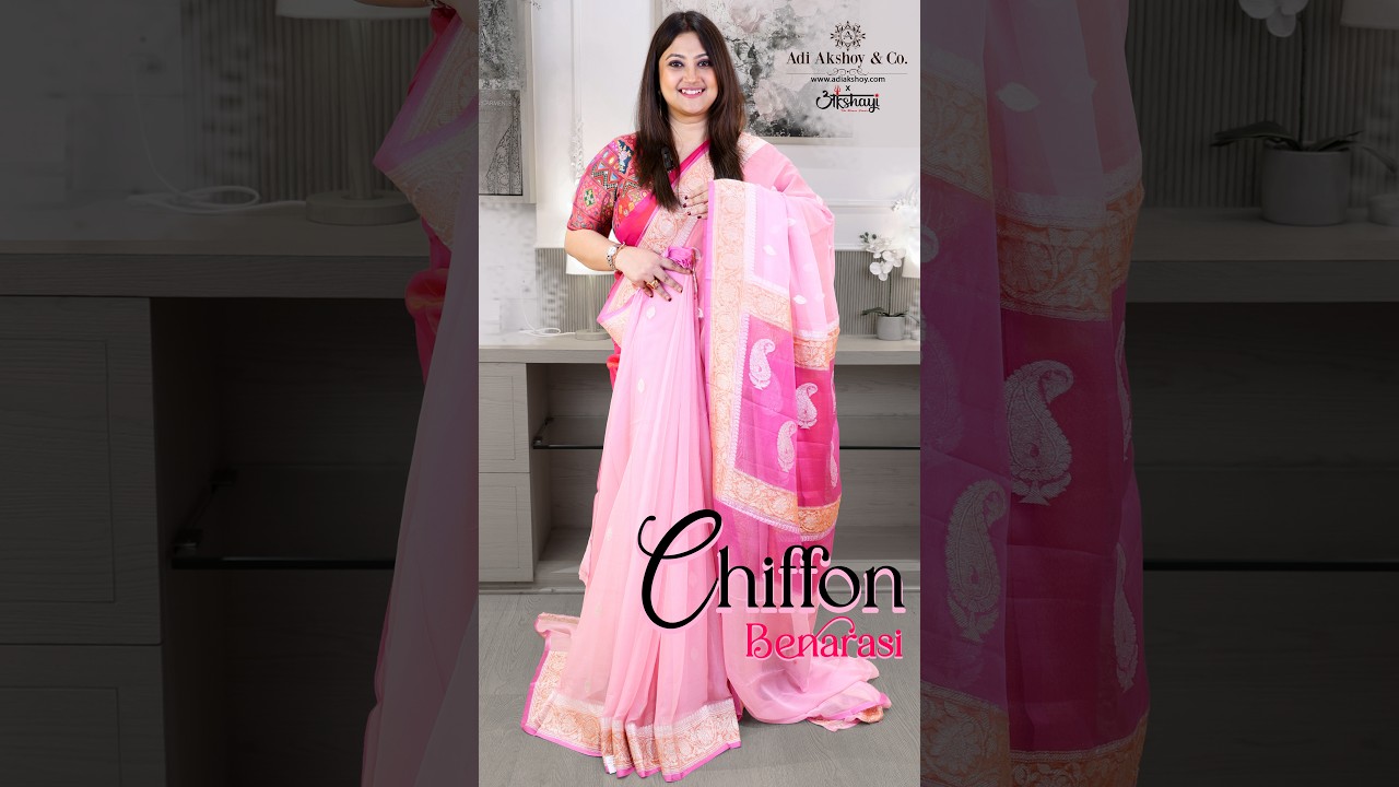 Adi Akshoy & Co Presents: Royal Chiffon Benarasi Elegance. #adiakshoy #chiffonsaree #benarasi #saree