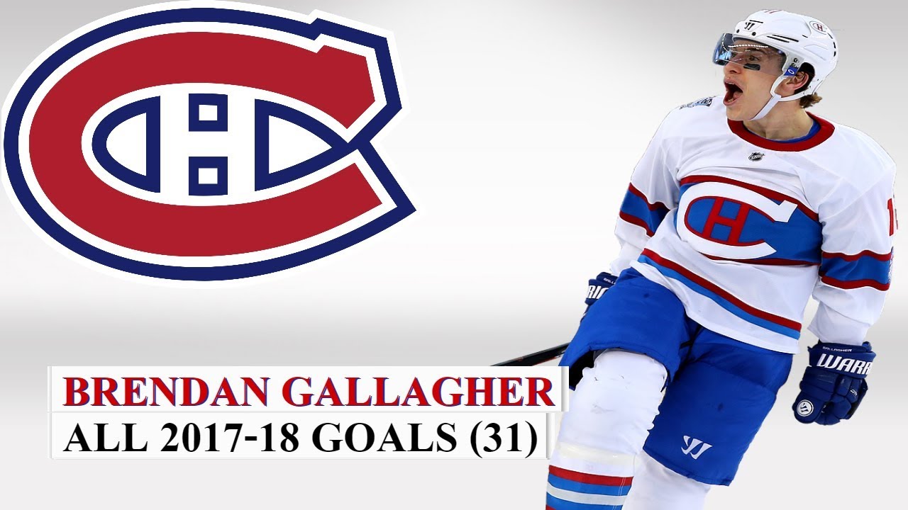 Brendan Gallagher (#11) All 31 Goals of the 2017-18 NHL Season