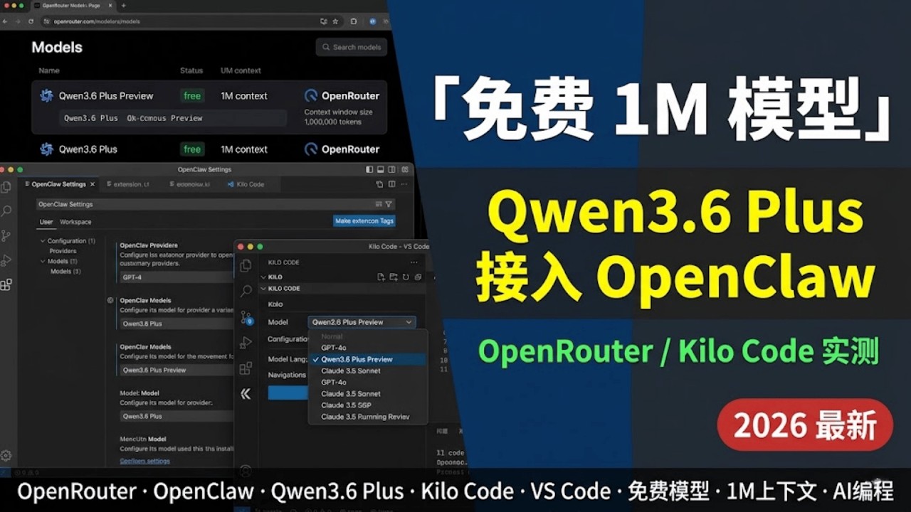 OpenClaw 里没有 Qwen3.6 Plus？教你用 OpenRouter 手动接入免费模型