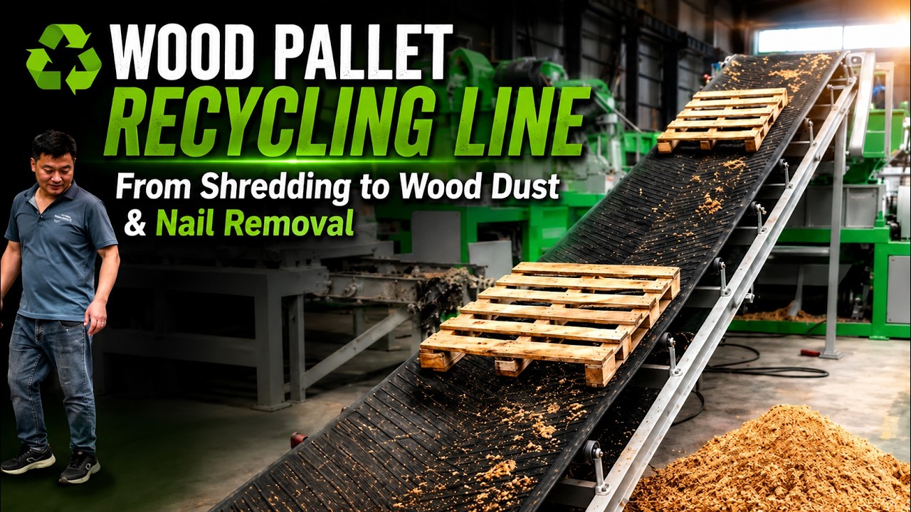 Wood Pallet Recycling Line | From Shredding to Wood Dust & Nail Removal