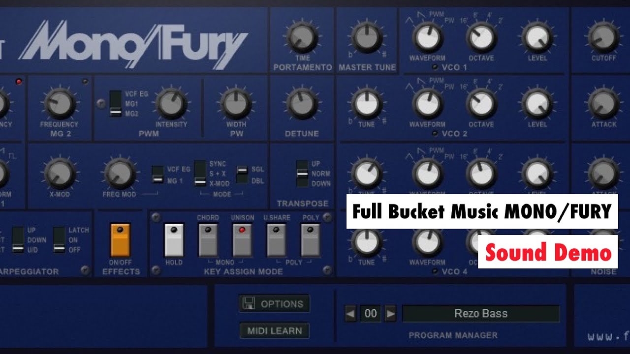 Mono/Fury SYNTHESIZER Demo - FREE Emulation Of The KORG Mono/Poly Synthesizer (VST/AU)