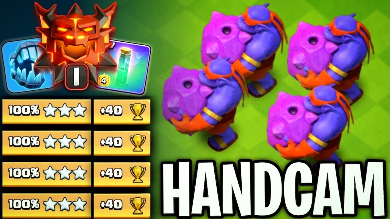 Handcam Coc Gameplay | The Ultimate TH18 Legend League Attack Strategy! Super Bowler + DD Charge
