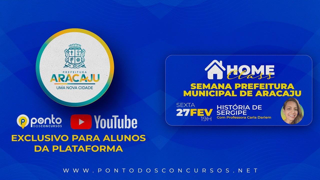 🚀📘 Semana Concurso Municipal Unificado:  História de Sergipe, Carla Darlem
