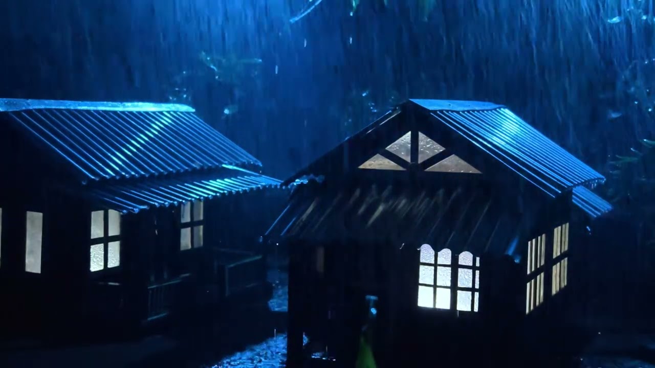 No Ads Rain Sounds for Sleeping – Intense Rain On the Tin Roof to Calm Overthinking & Sleep Fast