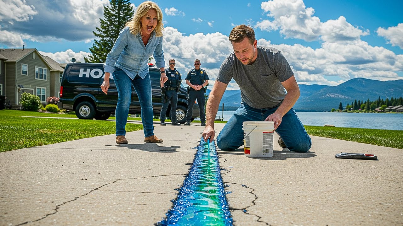HOA Ordered Me to Fix Cracks in My Sidewalk, So I Filled Them With Glow in the Dark Epoxy Resin!