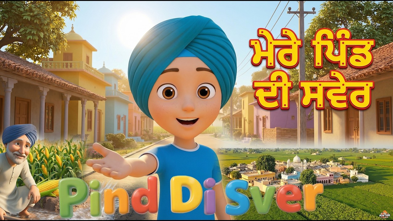 Pind di Sver | ਪਿੰਡ ਦੀ ਸਵੇਰ | Punjabi Nursery Rhyme for Kids | Punjabi Kids Songs