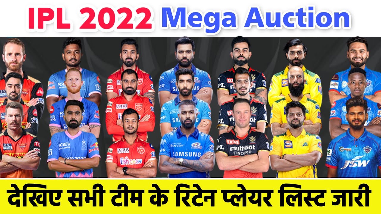 IPL 2022 Mega Auction : All Teams Retain Player List | CSK, RCB, MI, DC, PBKS, SRH, KKR, RR...