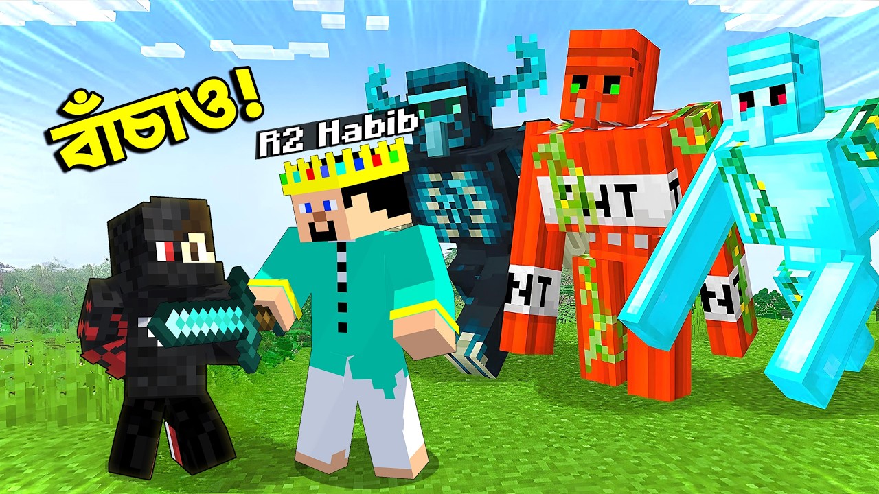 R2 Habib VS AR Raifan | Minecraft GOLEMS Mob Battle 