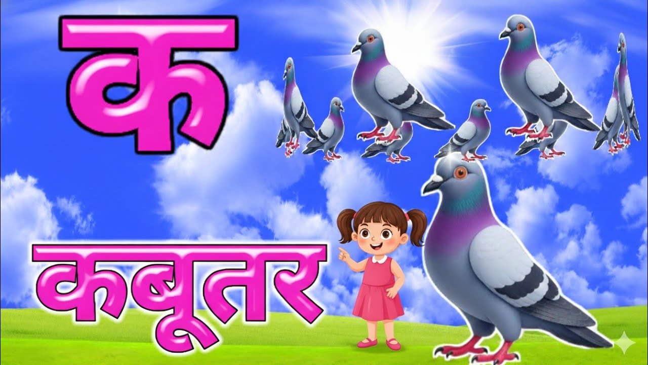 क से कबूतर,अ से अनार a se anaar k se kabutar | Hindi varnmala | ABCD क से‌ कबूतर