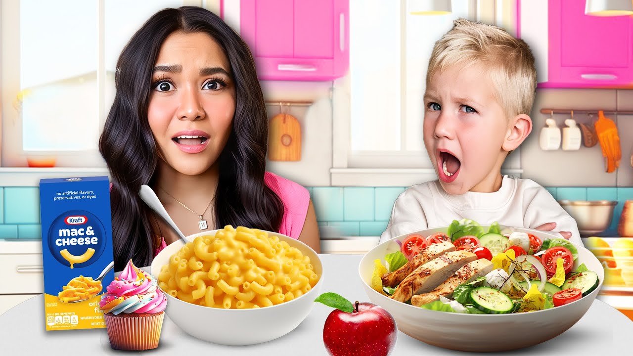 10 Siblings SWAP DIETS for 24HRS!! 🍎