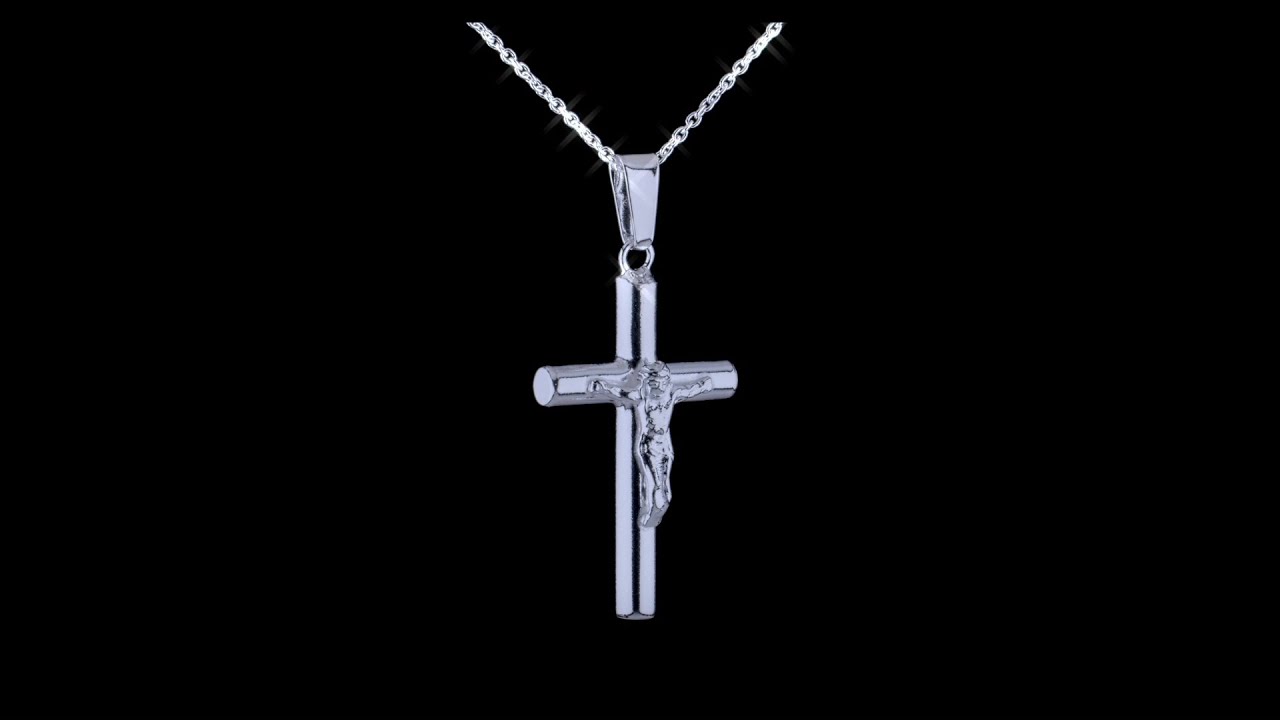 Simple Unisex Religious Jesus Crucifix Cross Pendant Necklace Silver