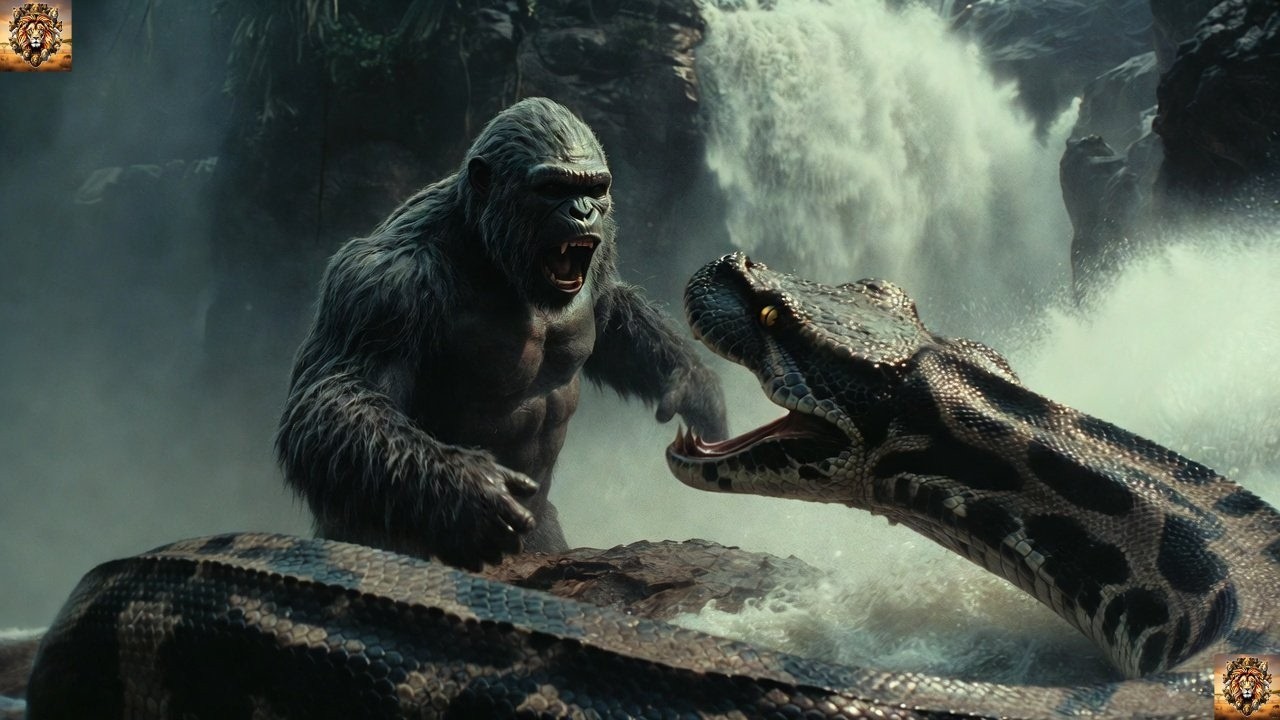 King Kong vs Giant Python: The Deadly Waterfall Showdown on Skull Island | Full Movie#subscribers