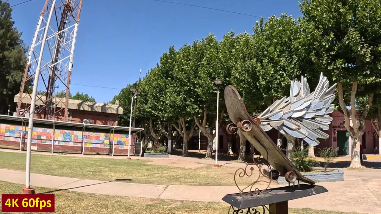 recorrido a pie en 4k por marcos paz. locomotora, tren, vias. para relajarse y disfrutar.