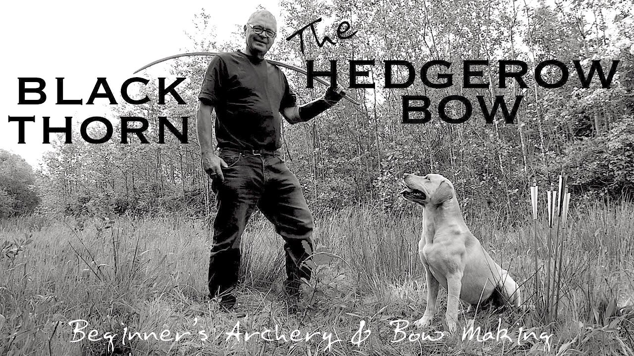 Arrow Retrieving Dog & Blackthorn Bow. Making the Hedgerow Primitive Bow. Includes New Footage!