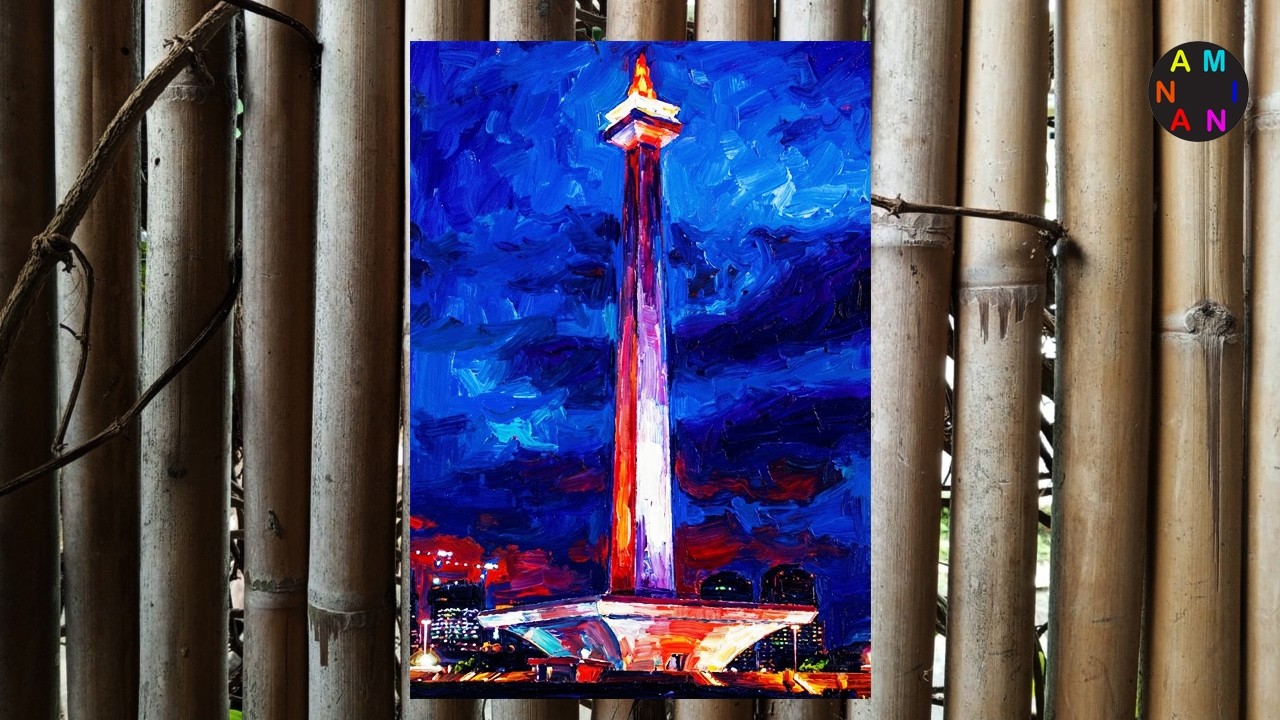 Melukis MONAS || Tenik Melukis || Melukis Monumen Nasional