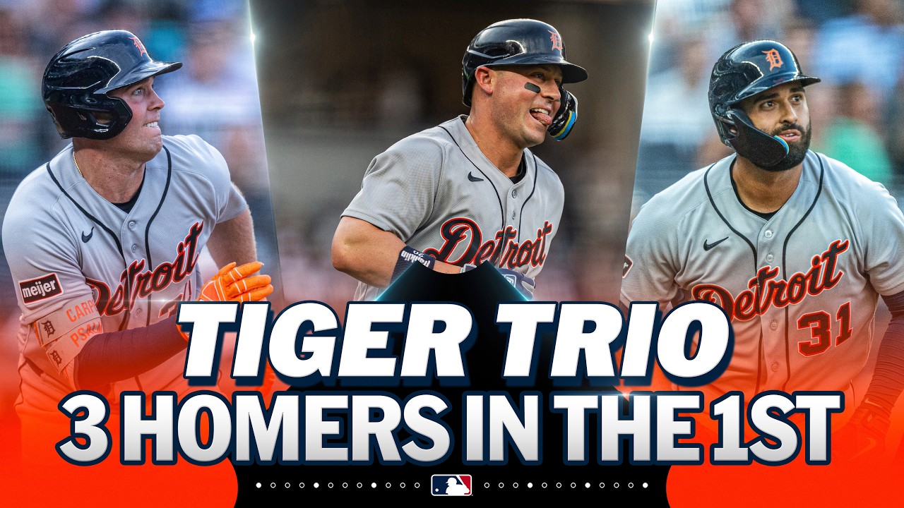 The Detroit Tigers hit THREE home runs in the 1st inning against the Yankees! 🐅 (All with 2 outs!)