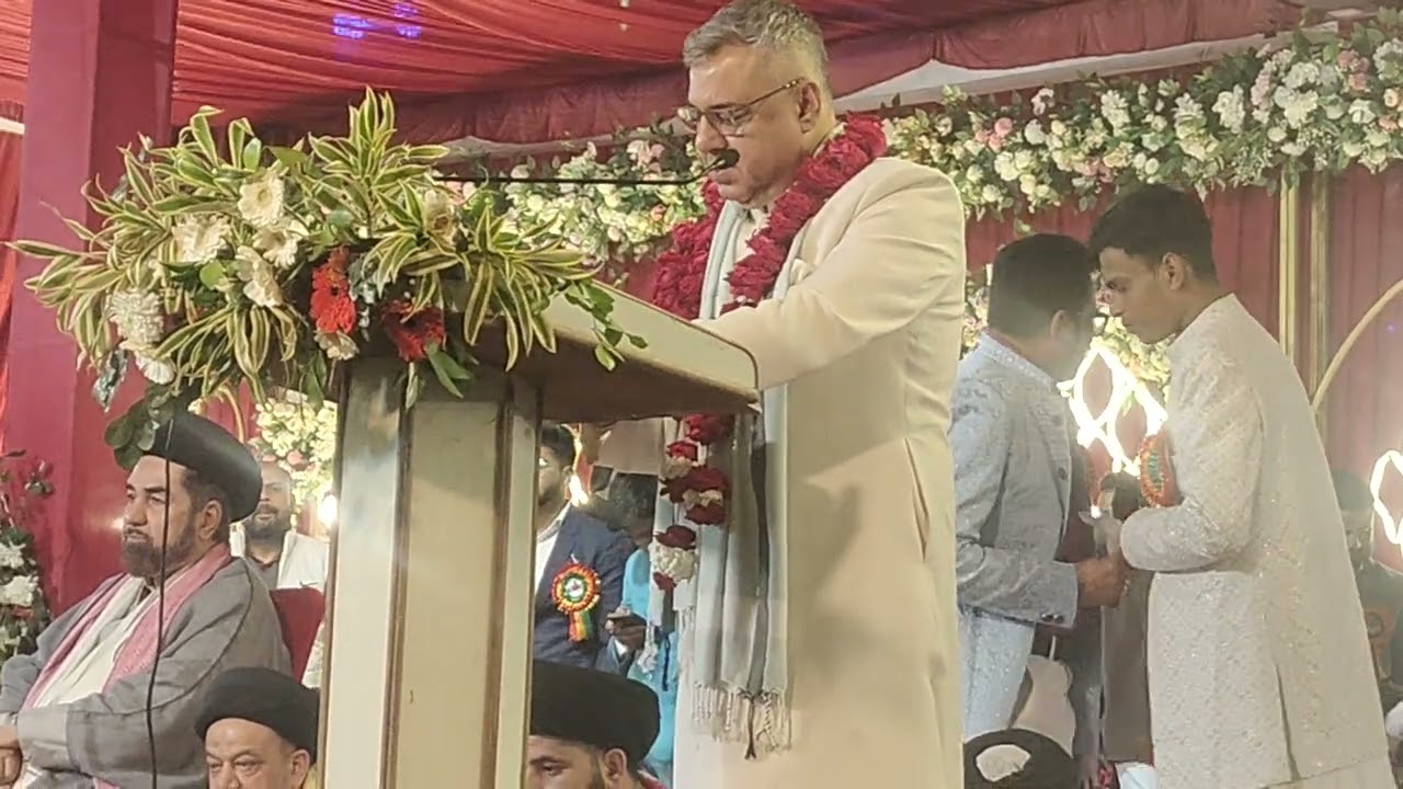 पंजाब नैशनल बैंक के DZM जनाब सैय्यद अतहर हुसैन काज़मी साहब ने 4 शाबान को तकरीर  कि मौला कि विलादत पर