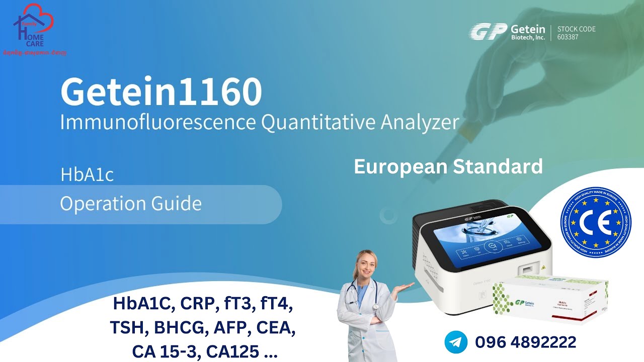 Getein 1160 immunofluorescence HbA1C CRP T3 T4 TSH Cardiac Marker Tumor Marker...