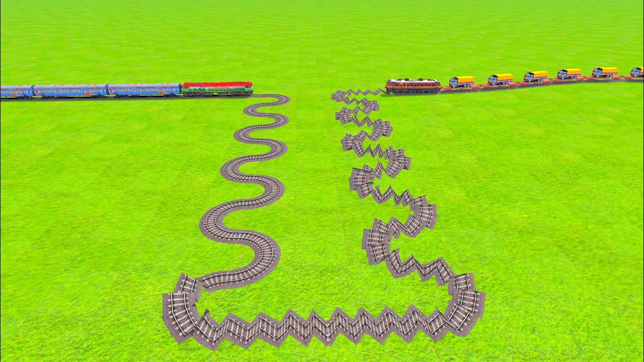 PARALLEL CROSSING OF TWO TRAINS ON ONE TRACK WITH BUMPY CROSSING ON SNAKE TRACK |Train Simulator|