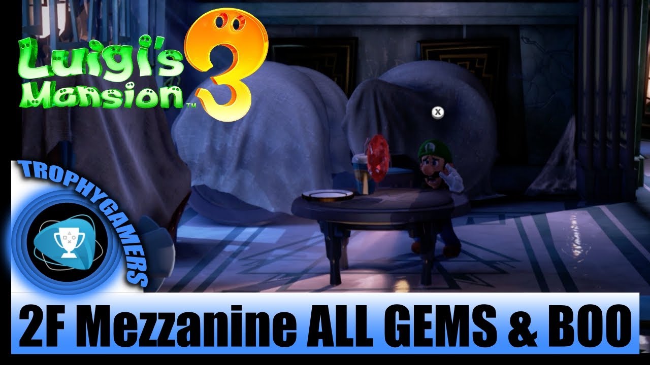 Luigi's Mansion 3 - ALL GEMS & BOO Location - 2F Mezzanine