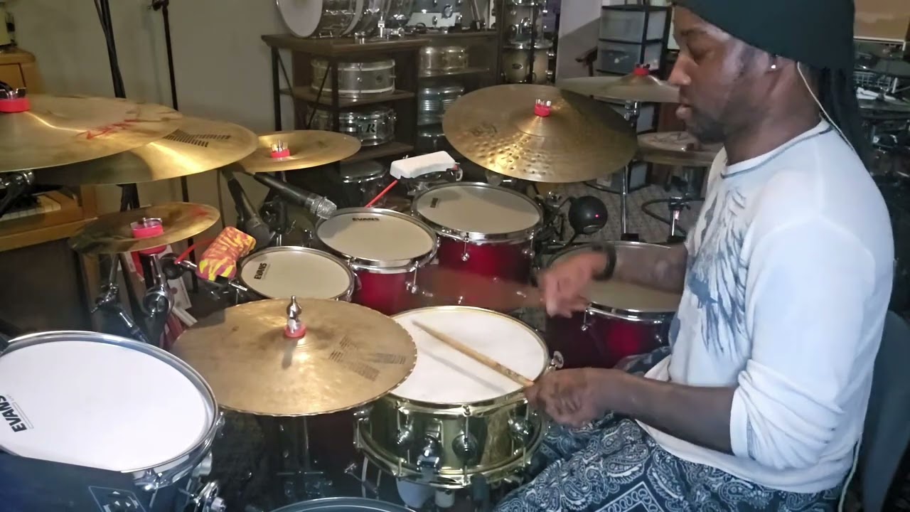 Warming down from clinic practice (@AdamTuminaro funk loop) disabled drummer cover 