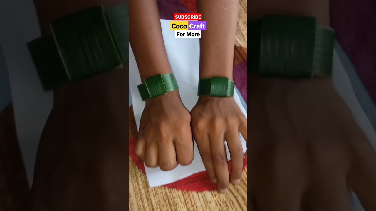 Coconut leaf craft |clock #shorts #wristwatch #village #coconut #leaf #fun #ghadi