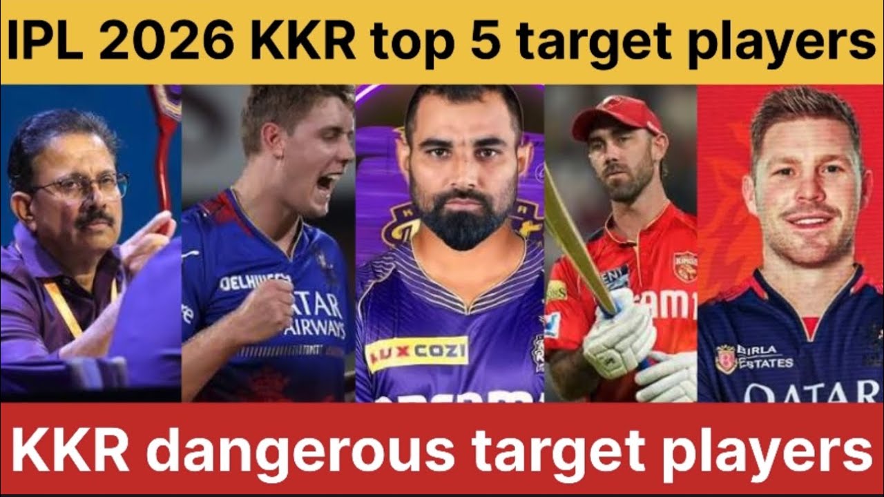 IPL 2026 kKR top 5 target players in auction🙀| GREEN MAXWELL IN KKR | #ipl2026 #kkr #viratkohli 