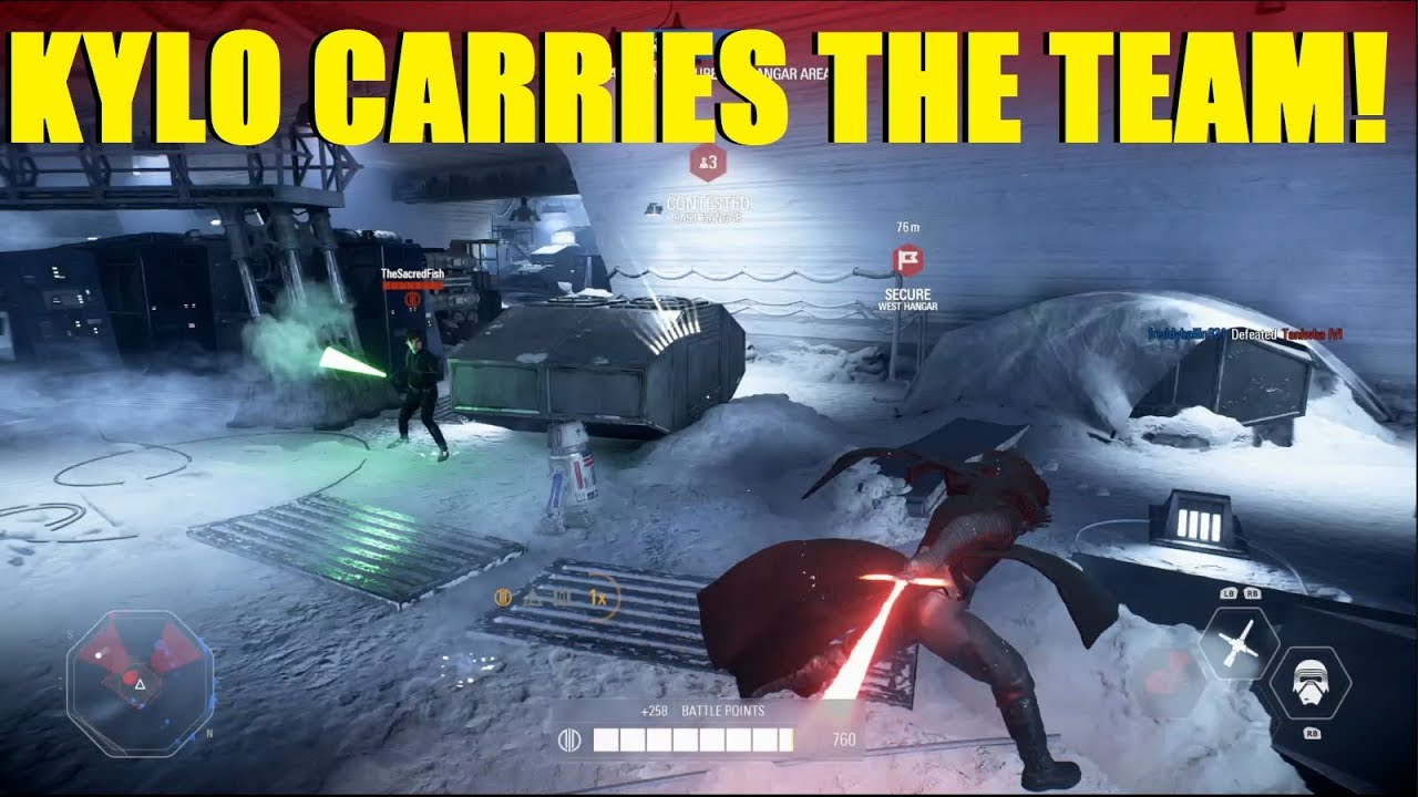 Star Wars Battlefront 2 - KYLO CARRIES HIS TEAM! Frenzy seems hit or miss! Kylo Killstreak!