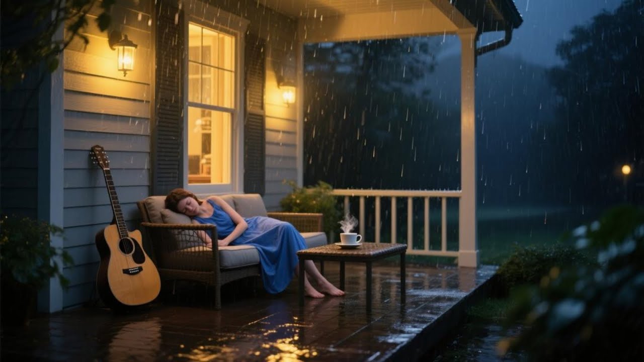 Night Routine Rain Sleep Stream with Soft Piano Music for Quiet Nights