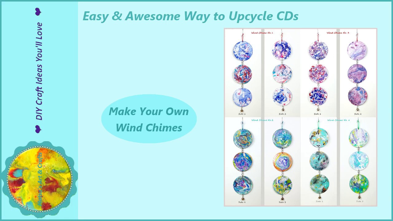 All in One: Awesome Idea to Recycle CDs * DIY Wind Chimes * Easy Acrylic Pour for Beginners