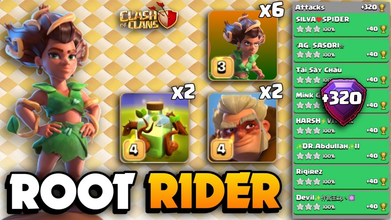 +320 EASILY Get 3 Stars🔴ROOT RIDER DRUID Spam With Overgrowth 🔴TH16 Attack Strategy🔴Clash Of Clans