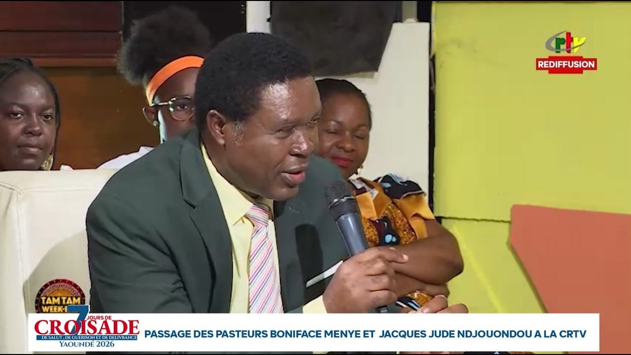 PASSAGE DES PASTEURS BONIFACE MENYE ET  JACQUES JUDE NDJOUNDOU A LA CRTV.