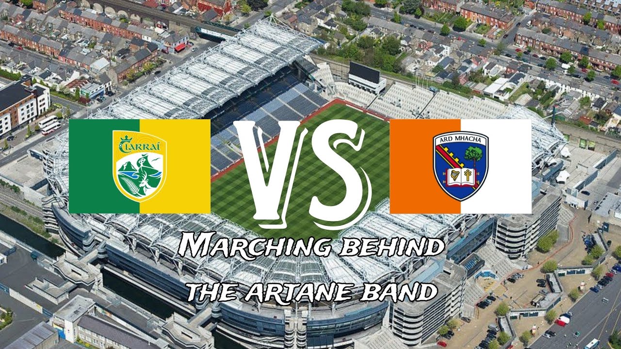 kerry and Armagh marching behind the Artane band