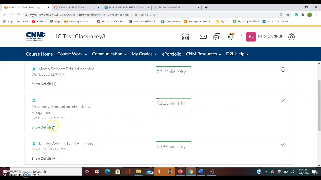 Brightspace D2L Help - How to access the Urkund Plagiarism Software Results as a Learner