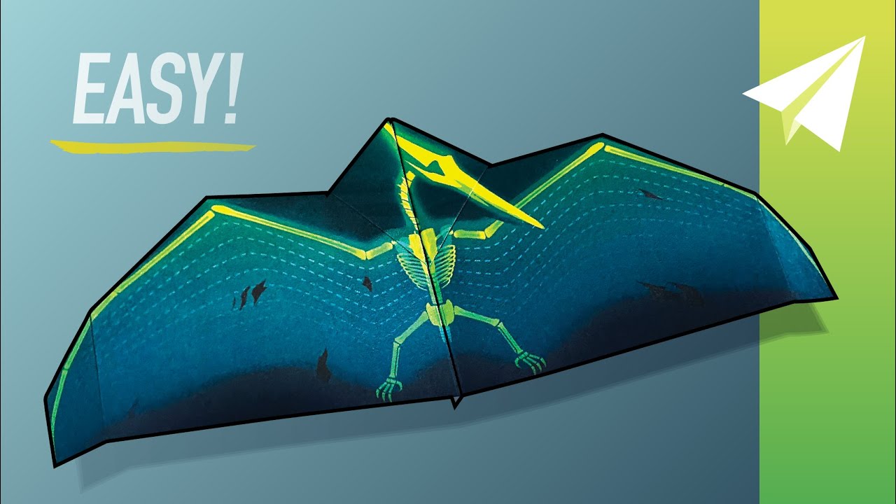 How to Make an EASY Paper Airplane Glider &mdash; AeroDactyl, Designed by Will Barron